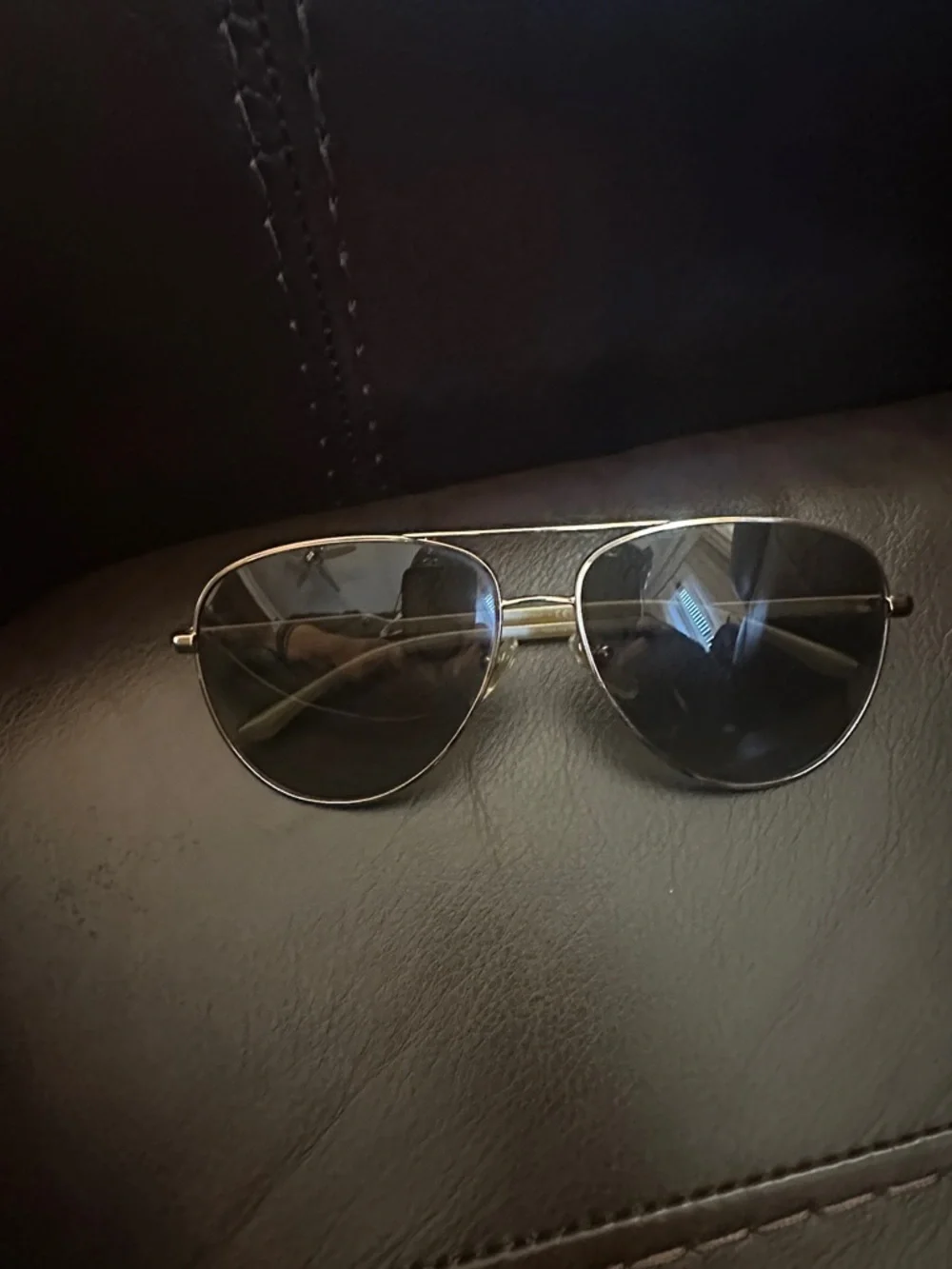 Stella McCartney Gold Aviator Sunglasses with Brown Gradient Lenses